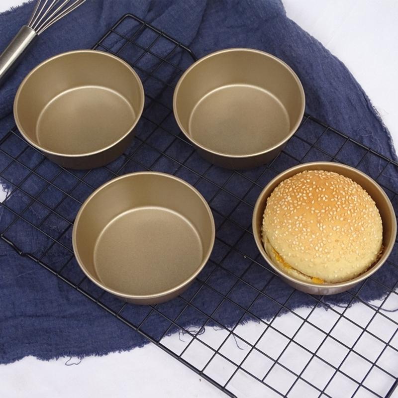 Hamburger Bun Molds Carbon Steel Material Mini Cake Tins Baking Tools for Breads