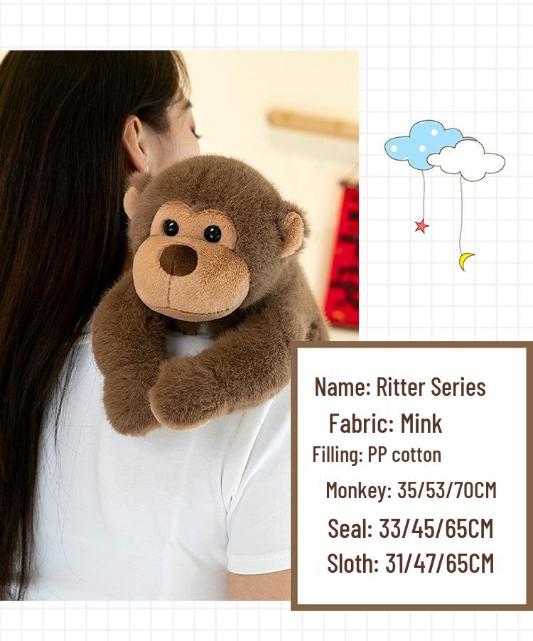 Mego Herriot Plush Sloth Monkey Seal Doll – Comforting Toy for Kids