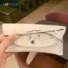 High-end natural look magic rimless glasses for women with nearsightedness, available with prescription lenses, ultra-light anti-blue light eyeglass