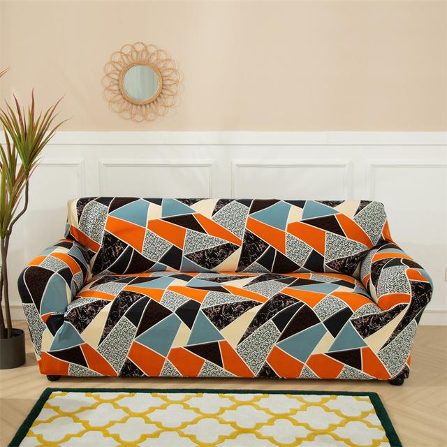 Geometrische große Sofabezüge für Wohnzimmer Ecke Chaiselongue Couch Schonbezüge elastische Sofaschutz Stuhl Sesselbezug 1 Stück