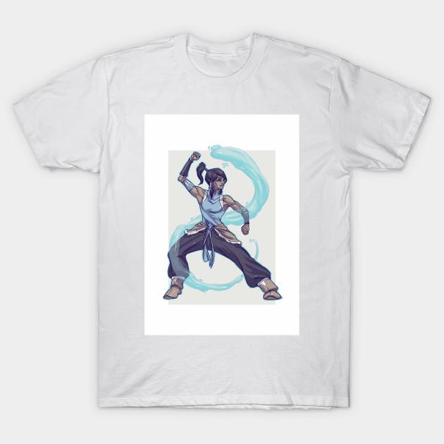 

Men Black Print T-shirt [Dracotober 20] Korra No-Cut Transfer Paper Print Cotton Tshirt M білий