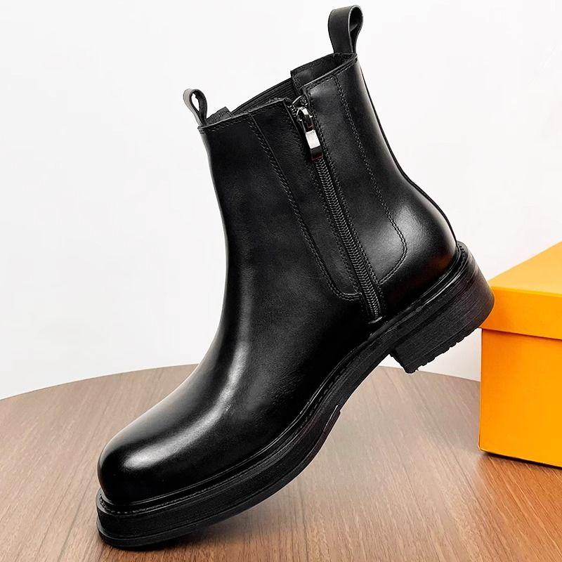 Britische Herren Tide High Top Runde Spitze Lokomotiv Premium Ärmel Zigaretten Kurz Chelsea Boots