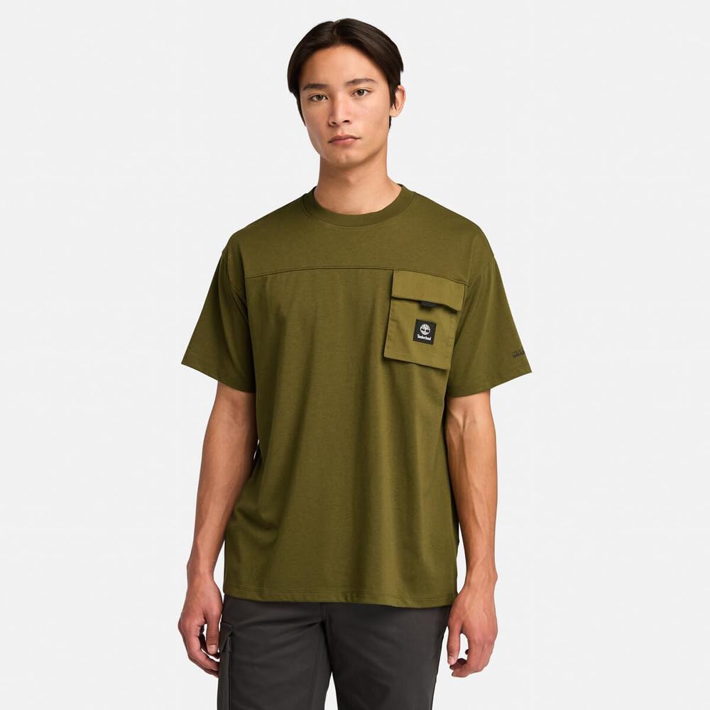 Timberland Men's Short Sleeve T-Shirt, Dark Olive, XS, TB0A69EQ3021