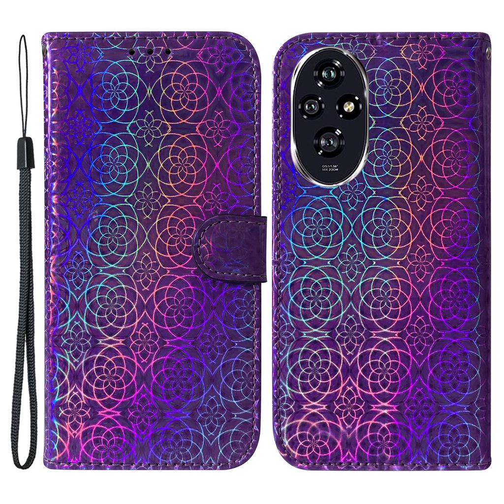 For Honor 200 5G Stand Case Dazzling Flower Protective PU Leather Phone Cover