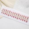 Nail Art Gilded Cat's Eye Blush Tips - 30-Piece Set, Handmade & Ready-to-Wear In XS/S/M