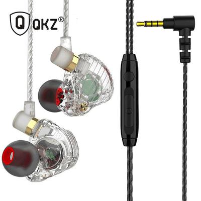 QKZ SK3 3,5 MM Kabelgebundene Kopfhörer mit zwei Treibern Stereo Bass Sport Lauf-Headset HIFI Monitor Ohrhörer Freisprecheinrichtung mit Mikrofon