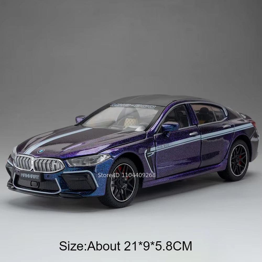 1:24 Scale M8 Supercar Alloy Car Model Toy Sound Light Pull Back Police Cars Metal Die Cast Vehicle Models Boys Birthday Gift