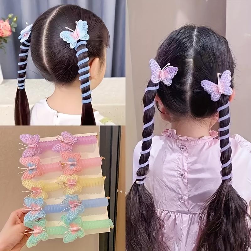 

10pcs Cute and Sweet Butterfly s Telephone Line Hair Bands, Gentle and Versatile 5 Color Butterfly Set Hairpins, for Daily Versatile Hair Accessories 10pcs