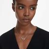Hyperbola heart and rhodium plated pendant, infinity, white, [product]
