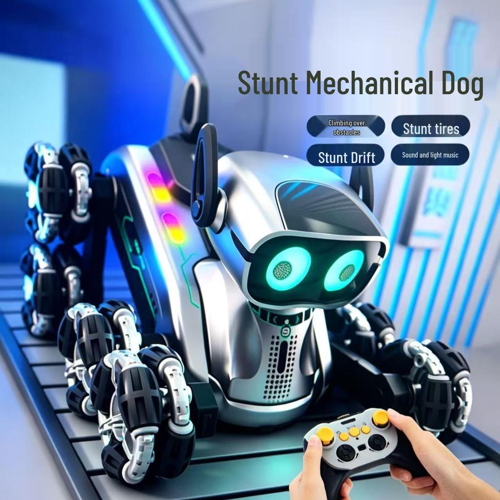 Smart Robot Dog Toy: Eight-Wheel Stunt Mechanical Pet with Remote & Watch Control