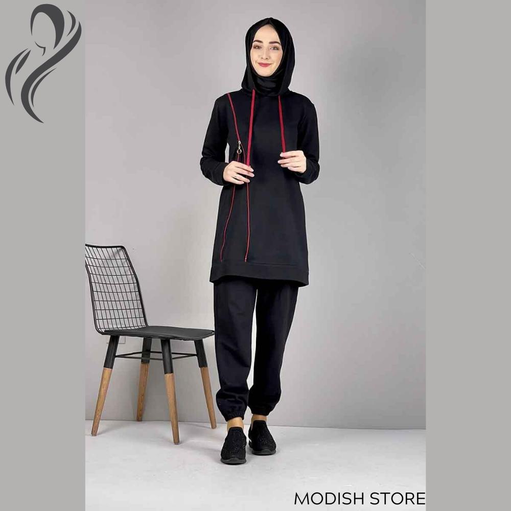 

Двойной спортивный костюм Istanbulstyles Наборы хиджабов Длинный халат Женские платья Джилбаб Марокканский кафтан Дубай Абая Мусульманская одежда Молитвенная одежда Сделано в Турции 38 чёрный