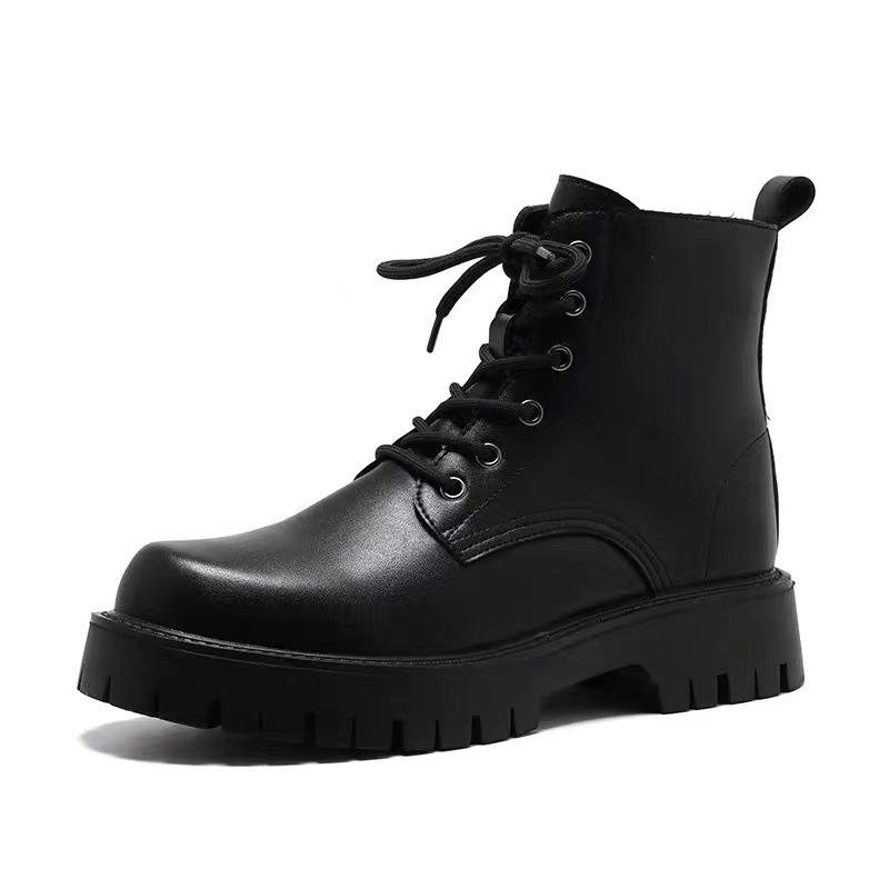 Zipper Martin boots men's spring and autumn high-top British retro men's boots Internet celebrity locomotive leather boots thick-soled short boots men