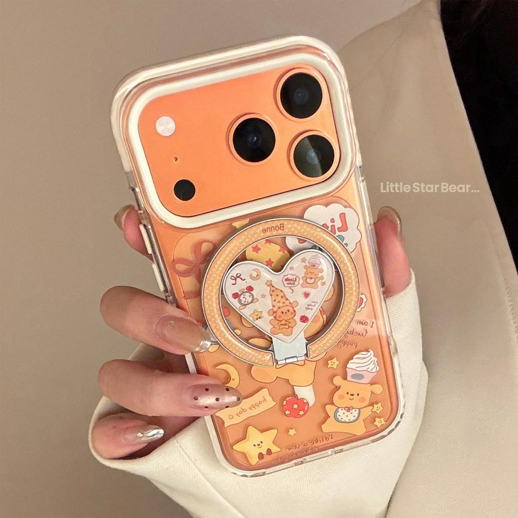Cute Puppy Magnetic Heart-Shaped Phone Case for iPhone 16, iPhone 17, and iPhone 17 Pro Max