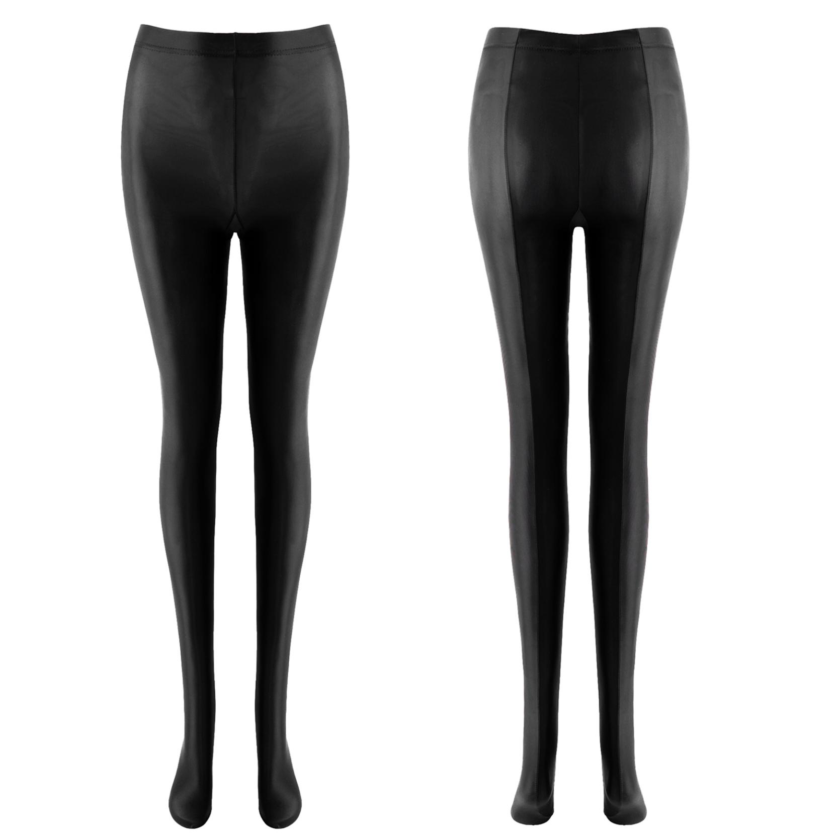 

Женские блестящие масляные глянцевые колготки, колготки, леггинсы, блестящие чулки, нижнее белье XL чёрный