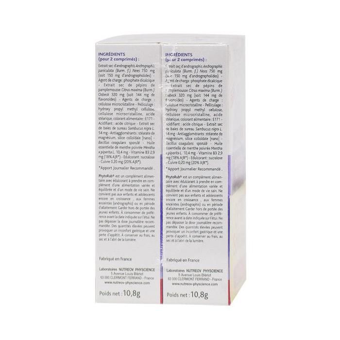Nutreov Physcience Phyto-Rub Coup de Froid Lot de 2 x 10 comprimés