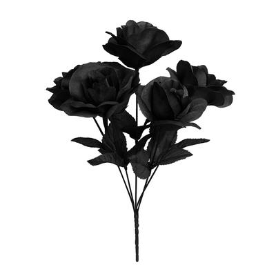 Halloween schwarz-weiß Rosenstrauß Gothic Rose Simulationsblumenarrangement dekorative Foto-Requisiten neues Produkt