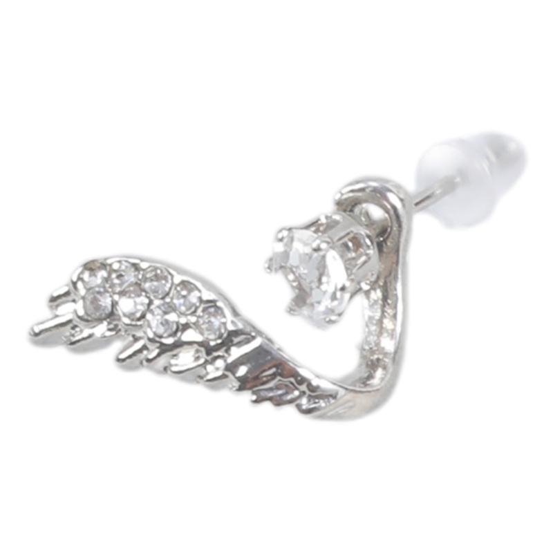 

Stylish Rhinestones Embellished Wing Ear Bone Nail For Women Elegant Crystal Cartilage Stud Earring Trendy Jewelry
