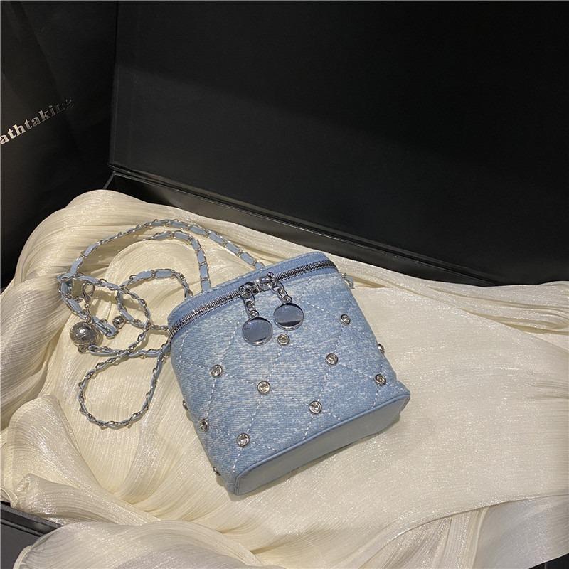 New denim rhombus chain box bag temperament versatile shoulder bag fashion versatile small bag