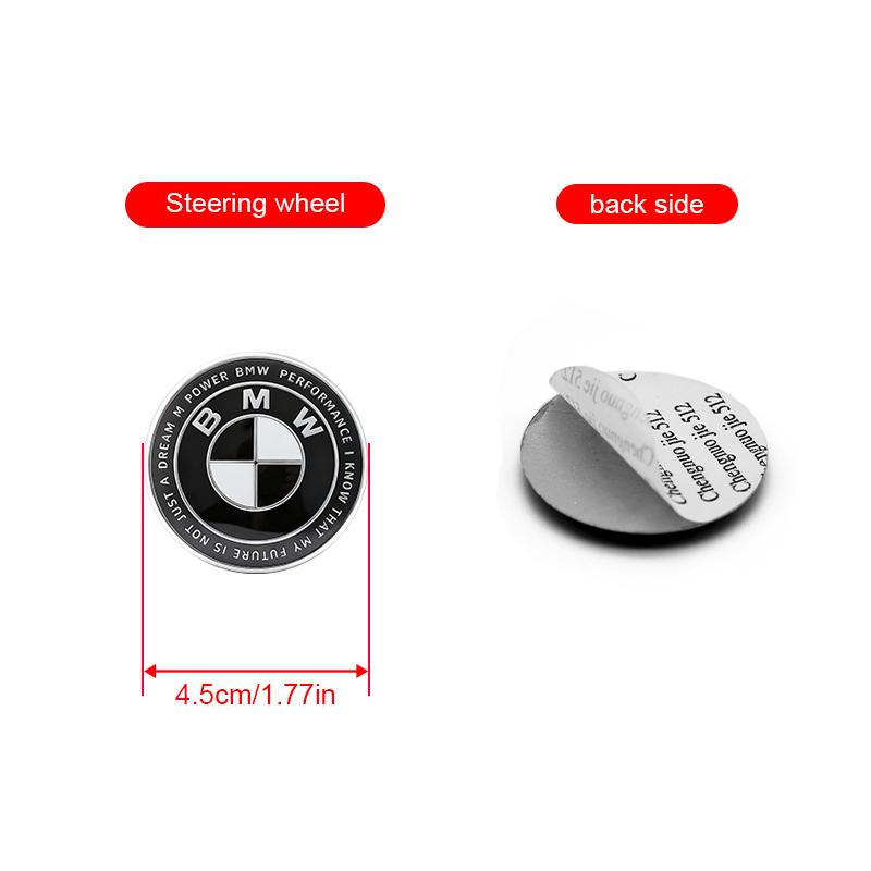

1/4/7Pcs Car Hood Front Rear Trunk Emblem Steering Wheel Sticker Hub Center Cap For BMW F18 F10 E64 E92 E90 E63 E60 E52 E83 E46 Thunder Black White
