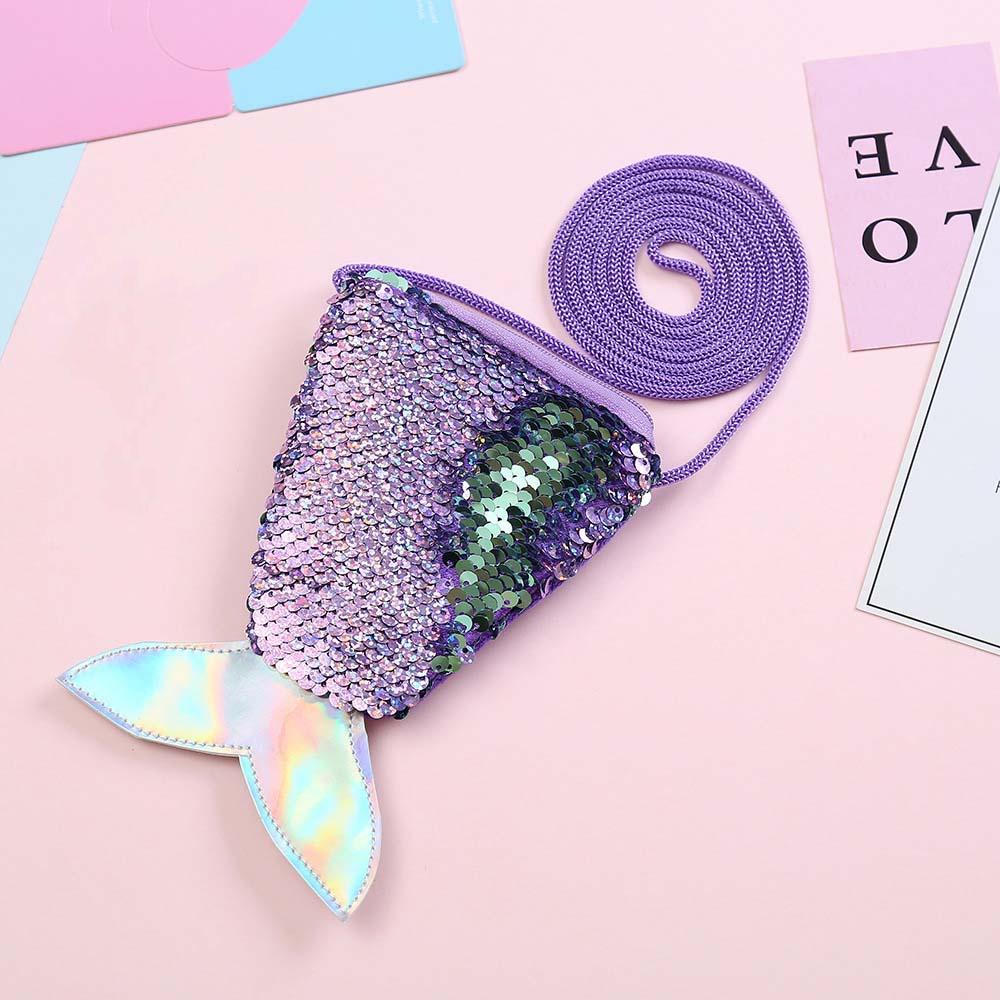 Sundries Bag Mermaid Tail Sequin Coin Purse Fish Tail Kids Cartoon Wallet Children