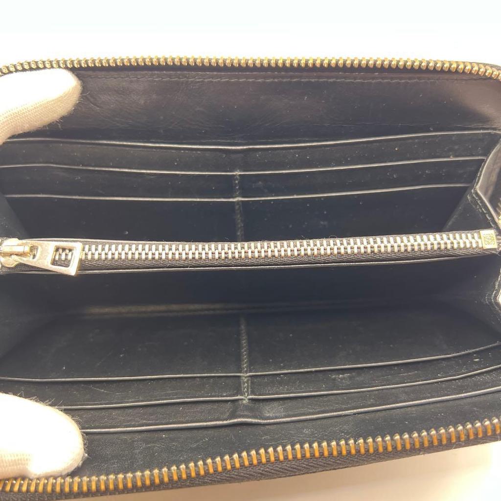 Used Popular Loewe Long Wallet Repeat Anagram Black