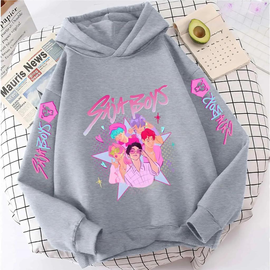 Autumn Winter KPop Demon Hunters Print Children's Hoodie Fashion Casual Sweatshirt Kids Sportswear Girls Clothes Hooded Pullover