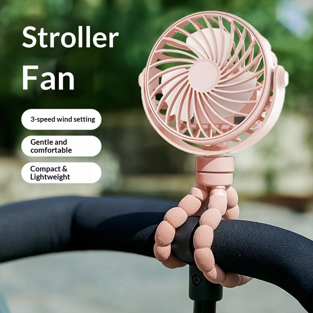 Cross-border New Octopus-Style Mini Fan Handheld Portable Desktop Electric Fan Compact Foldable Stroller Fan USB Rechargeable