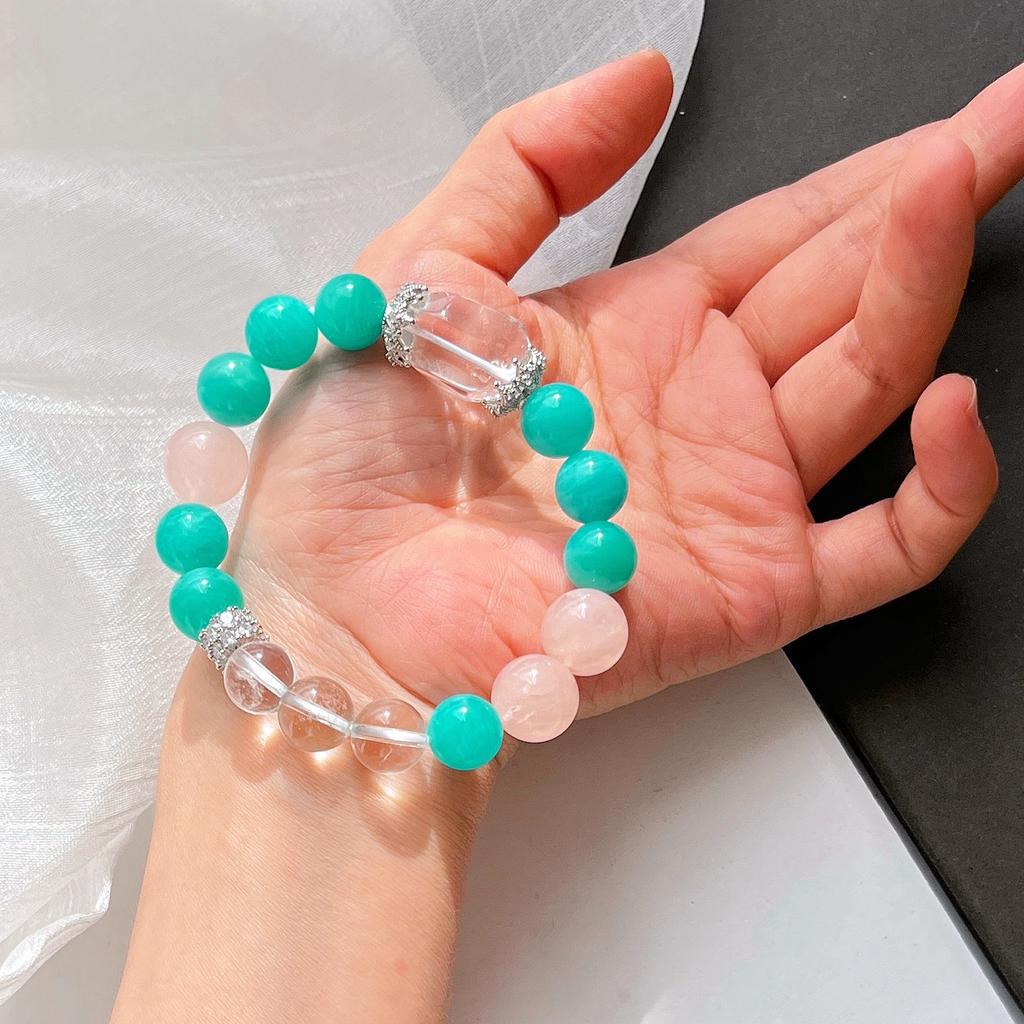 High Quality Natural Tianhe Stone Amethyst Powder Crystal White Crystal Bracelet Bracelet.
