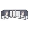 VidaXL Outdoor Rabbit Hutch with Run Grey and White Fir Wood