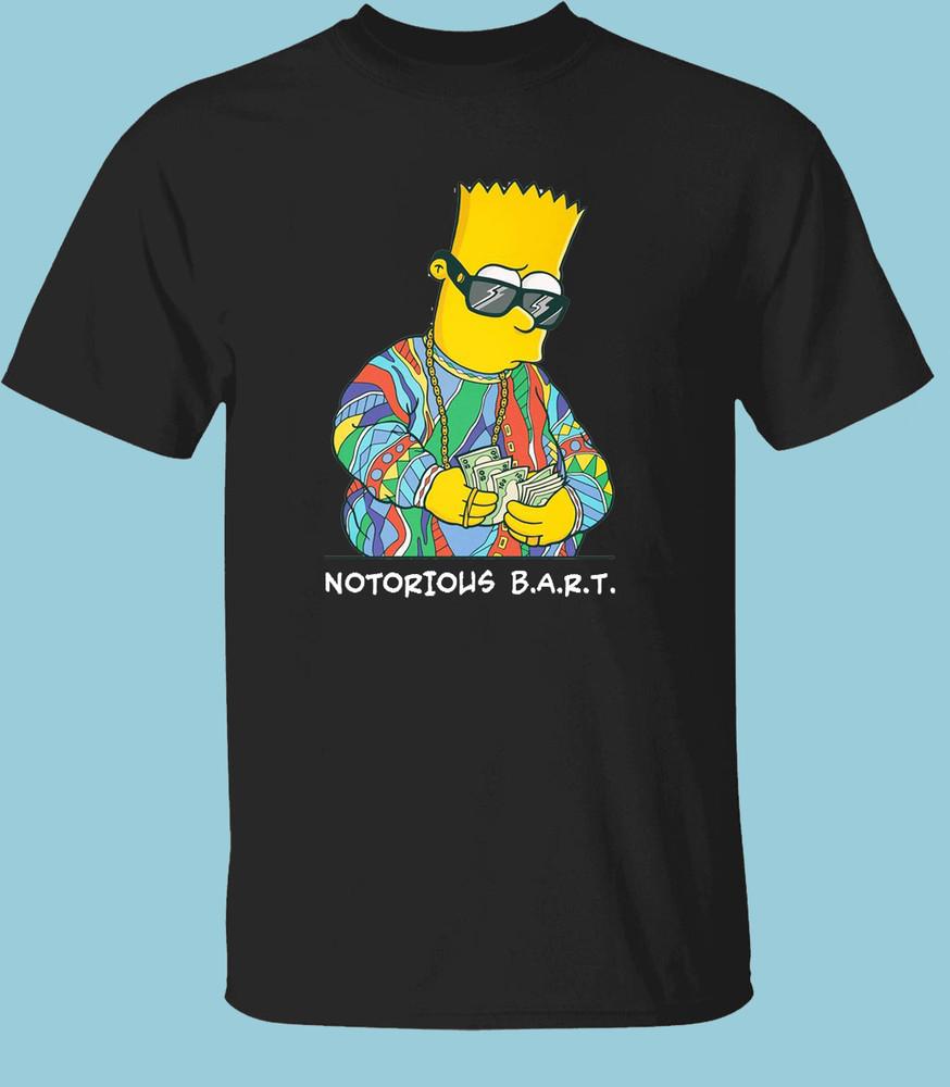

Мужская футболка Bart Simpson Notorious Черная Унисекс Размеры от S до 5XL JJ3474 Унисекс Футболка M