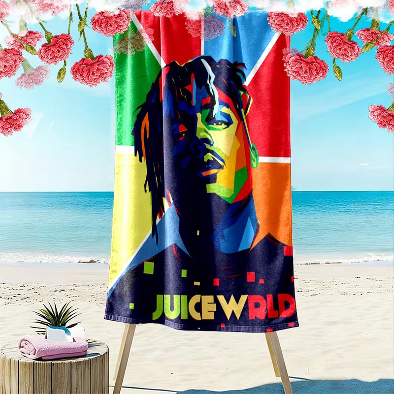 Juice Wrld's Cosmic Legacy beach towel Outdoor camping Beach towel for vacation photos Outdoor pool towel swim Absorbent bath towel printing beach