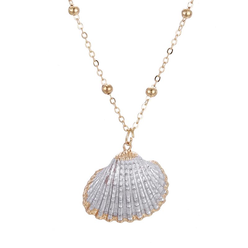 32 Styles Charm Boho Natural Shells Necklaces Scallop Pendant Necklace For Women Gifts Chain Style Alloy Seashell Summer Jewelry