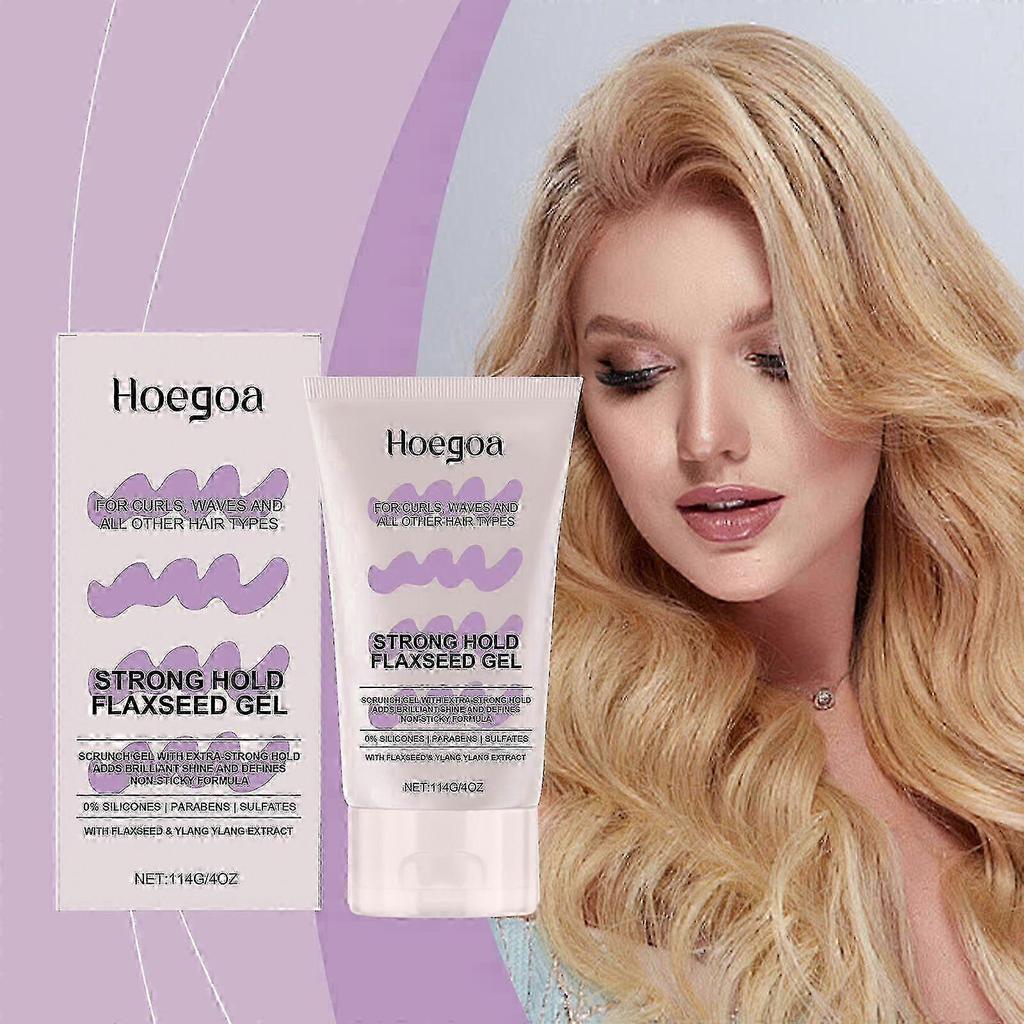 Curls Strong Hold Flaxseed Gel - Extra Strong Scrunch Gel for Defined Curls - Long-lasting Hold & Natural Shine25-26