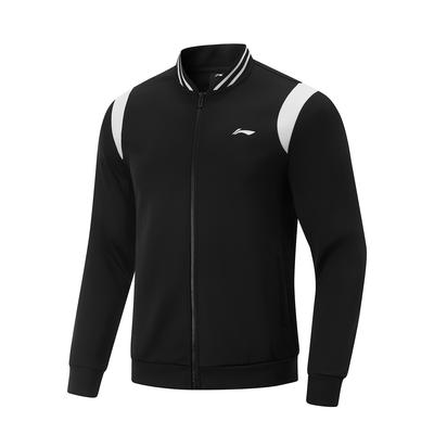 Li-Ning Bequeme Lässige Colorblock-Jacke mit Reißverschluss und Baseballkragen Unisex-Jacken Schwarz AWDV293-1