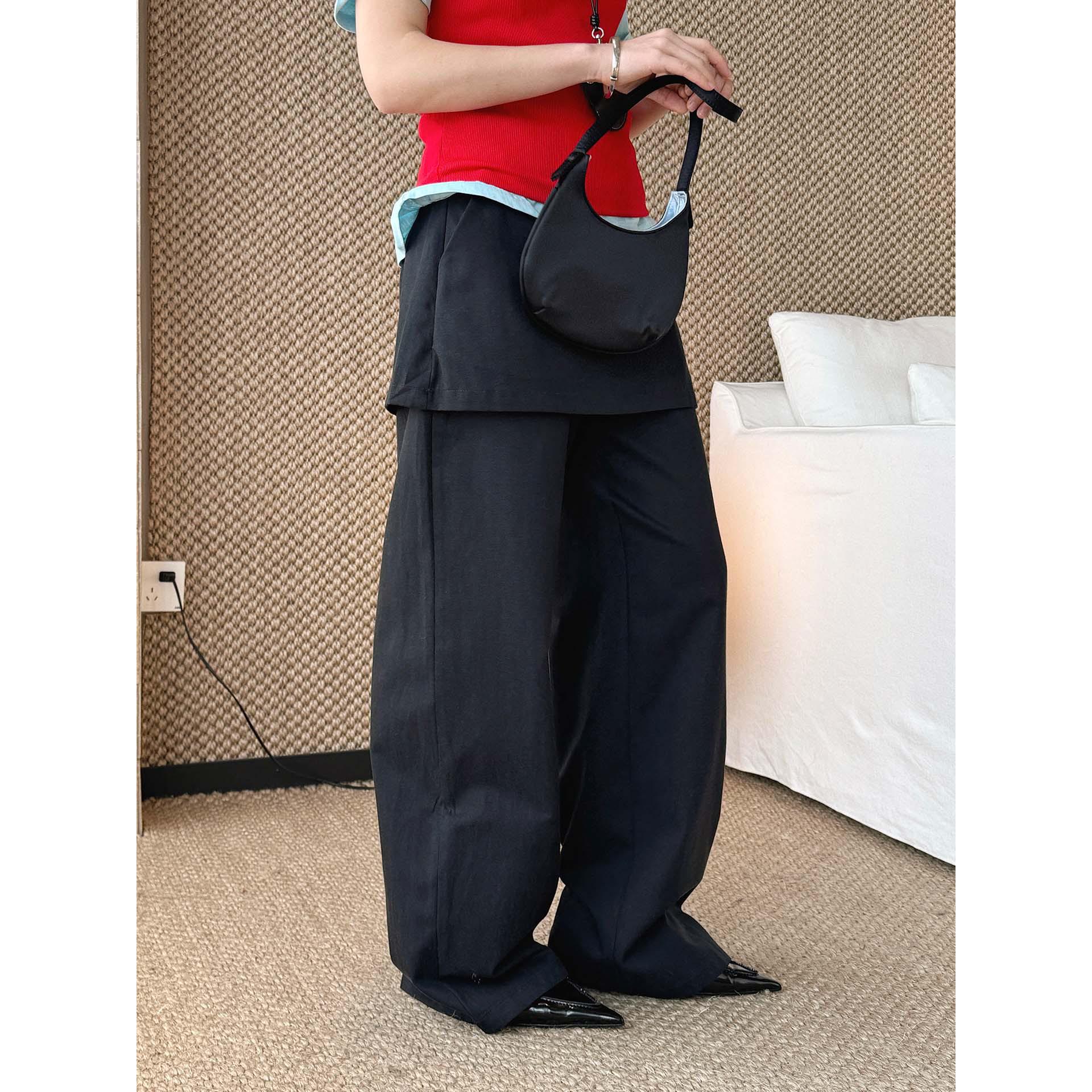 Louvre Spring/Summer High-Waisted Layered Buttocks Cover Trousers for Women - Korean Style Fashion. M