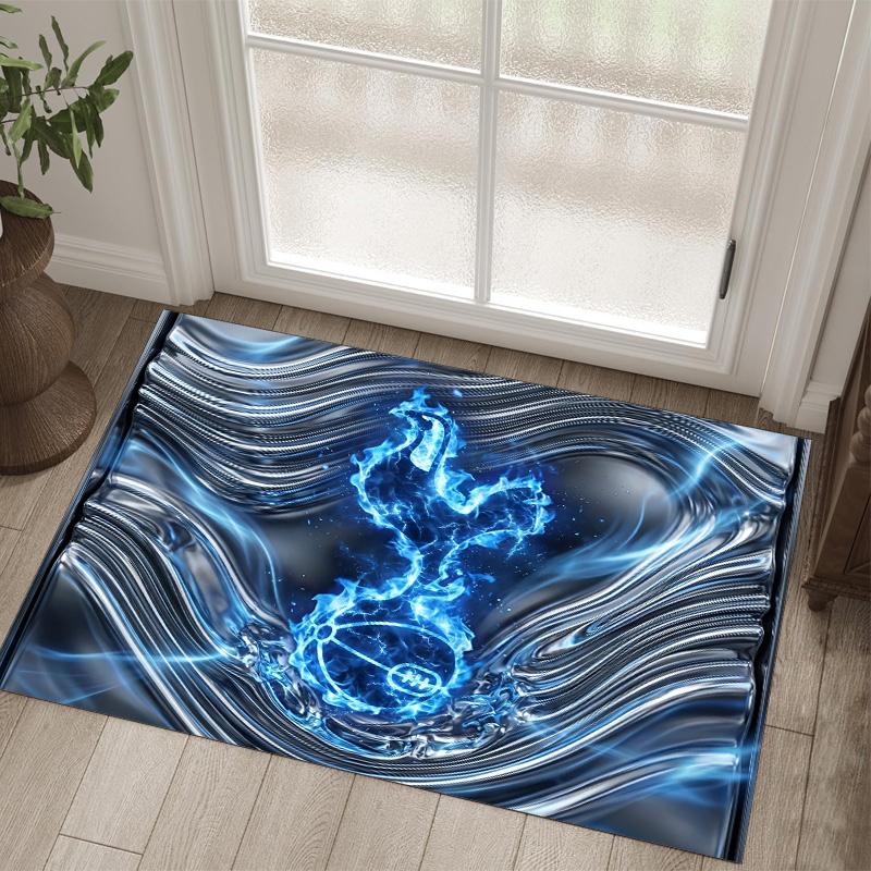Tottenham Hotspur Design Crystal Velvet Carpet Cozy Non?Slip Printed Rug For Bedroom Living Room Entrance
