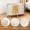 Laundry Hamper with Wheels Rolling Laundry Basket with Metal Frame Dirty Clothes Storage Bin for Bedroom Laundry Room Bathroom
