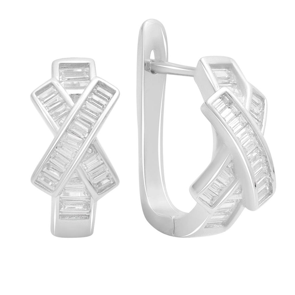 Серебряные серьги с фианитами (2184225)