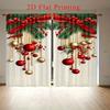 2D Christmas Winter Wonderland Backdrop Rustic Curtain with Xmas Tree, Santa Claus, Snow, and Moon Night Curtain Winter Holiday