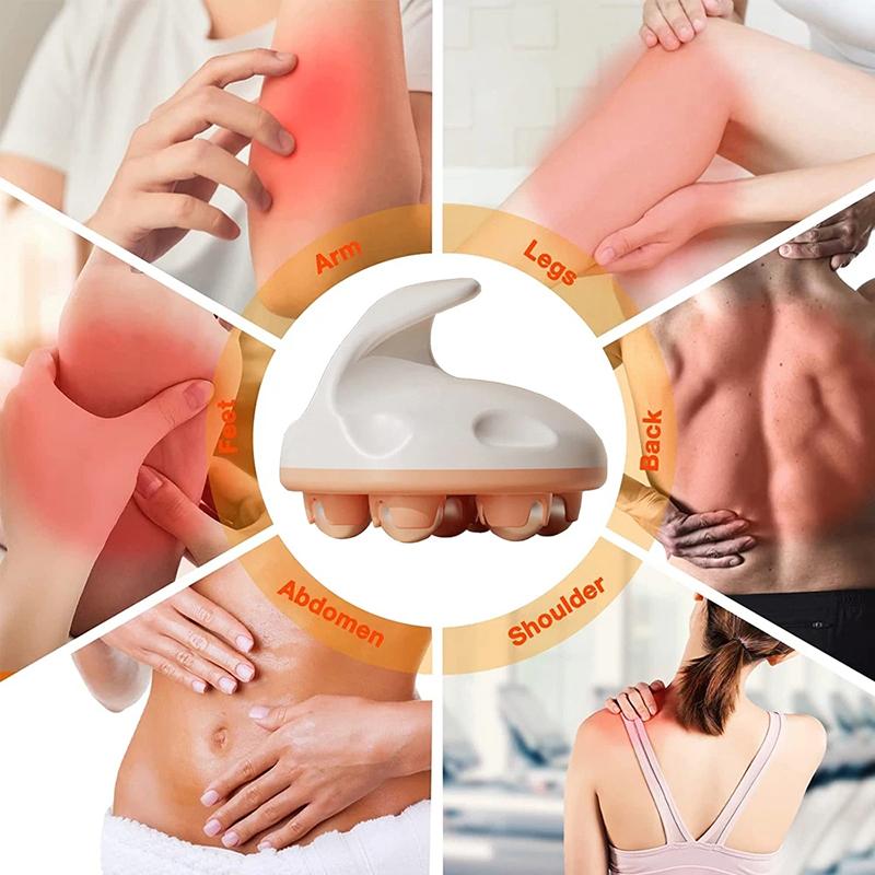Hand Roller Massager With 360 Metal Balls For Neck Back Thigh Pain Relief Deep Tissue Muscle Relax Body Massage Tool