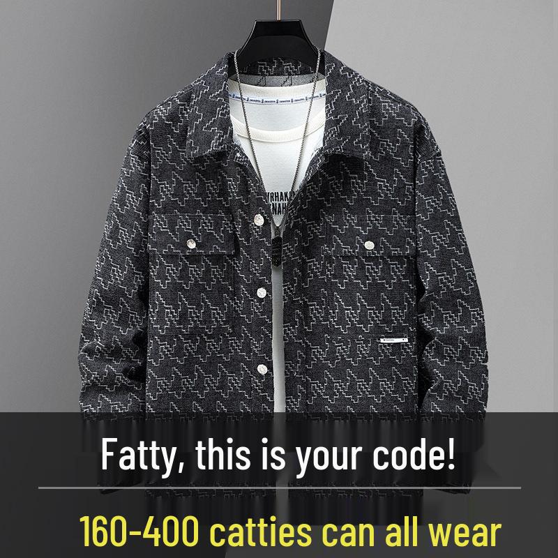 Autumn New Arrivals: Trendy Plus Size Men's Casual Jacket for Spring and Fall - Extra Large Up to 400 Jin