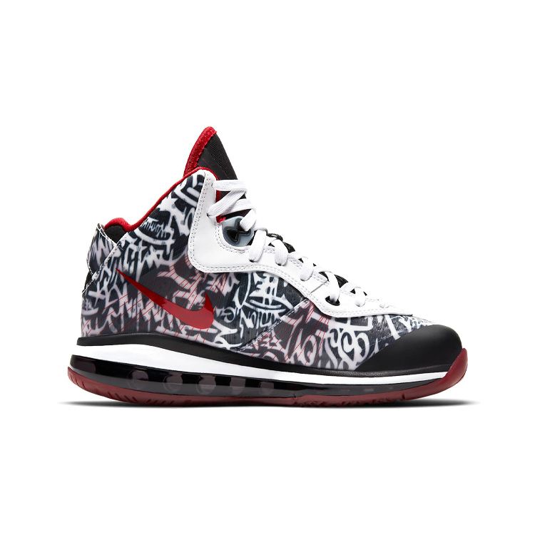 Nike LeBron 8 GS Graffiti Kids Sneakers Black Sport-Red White DH3237-001