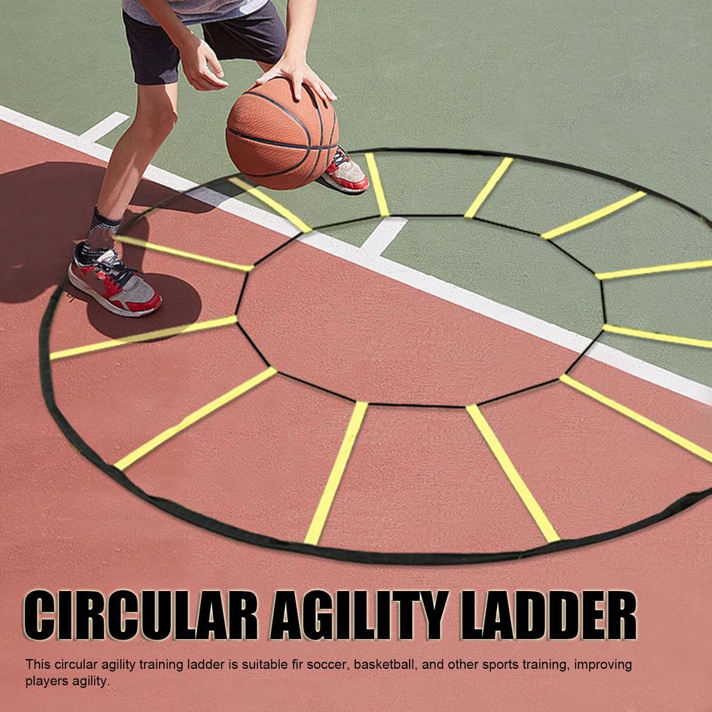 Circular Agility Training Ladder 12 Rungs Nylon Speed and Agility Trainer for Soccer Basketball