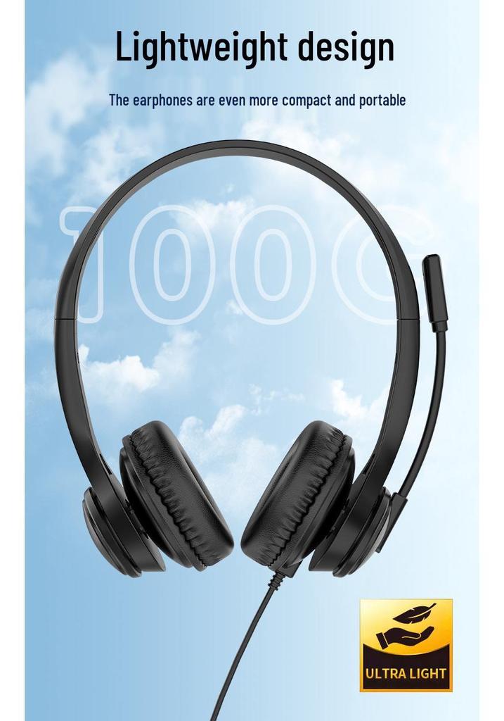 Universal Type-C 3.5mm Over-Ear Headset for Calls, Learning, and Work Meetings - USB Compatible