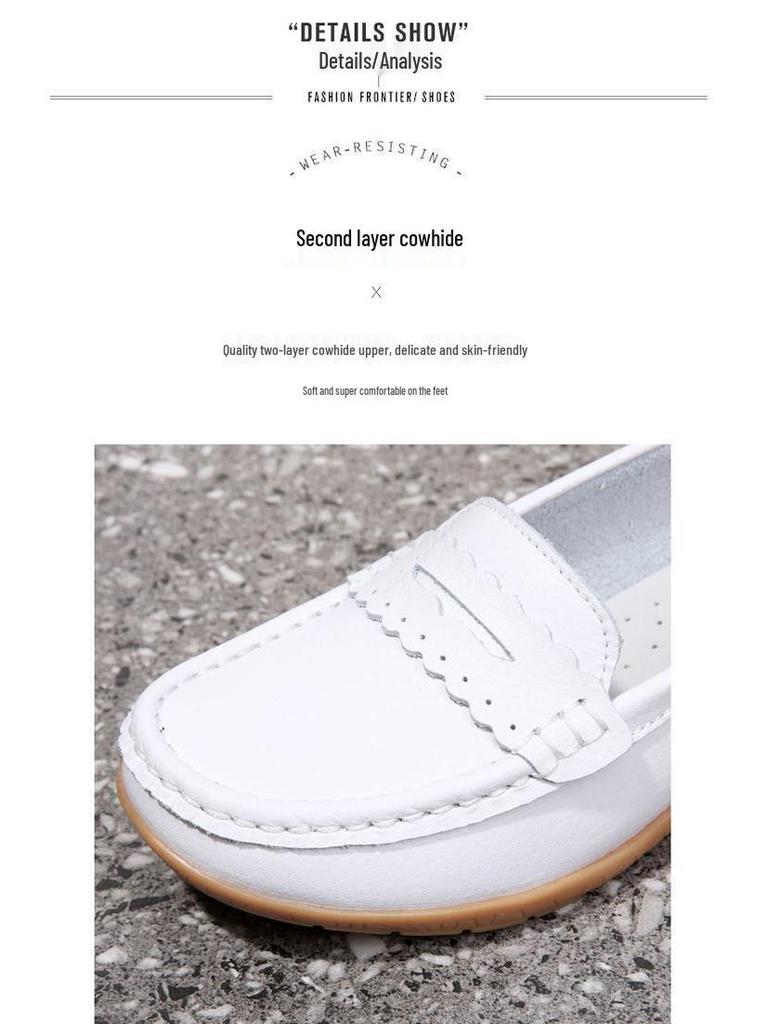 2025 Women's Genuine Leather Casual Shoes - Comfortable Soft Sole Mom Shoes