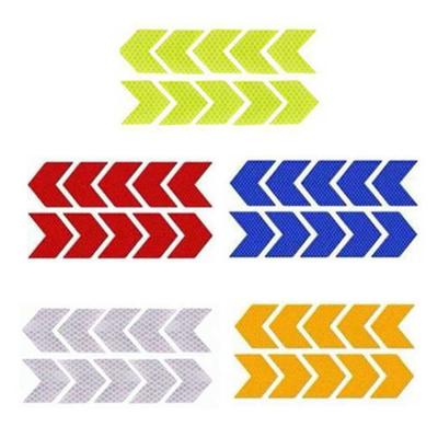 10Pcs Universal Car for Arrow Decorative Sticker Exterior for Reflex Tape Reflective Anti-Collision Warning Strip for Au