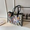 Colorful Letter Printed Canvas Bag New Large-capacity Casual Shoulder Bag