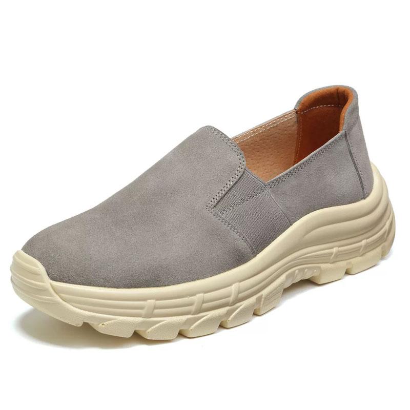 Fashion Autumn Women's Platform Shoes Suede Leather Thick Sole Loafer Shoes Slip On Sneakers Women Casual Running Shoes WSH4374