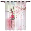 Niña Bailarina de Ballet Flor Rosa Mariposa Cortinas para Dormitorio Sala de Estar Cortinas Cocina Ventana Infantil Decoración del Hogar