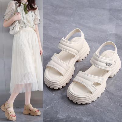 2025 Summer New Platform Casual Sandals Women's Fashion Trend with Roman Women's Shoes Velcro Beach Shoes